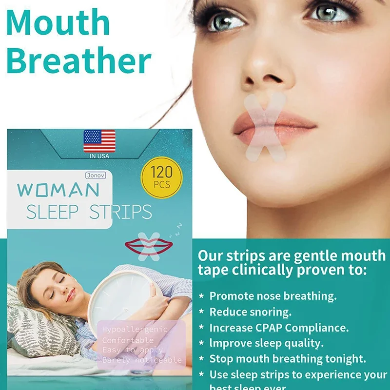 8 Boxes Anti-open Mouth Breathing Patch Mouth Sealing Patch Stop Snoring Patch Sleep Corrective Device Breathing Closed Mouth