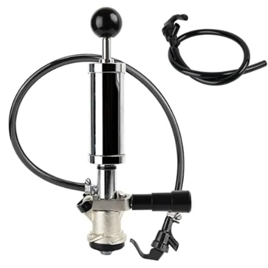 

Пивной кран Watflow Keg Party Pump American D-система, 4-дюймовый, для пикника, с черным пивным краном и хромированным пивным шлангом