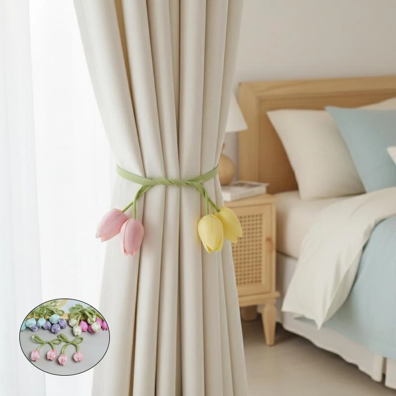 Creative Fashion Tulip Curtain Straps Elegant Adjustable Curtain Tieback Beautifully Curtains Tie Rope Homestay Convenient