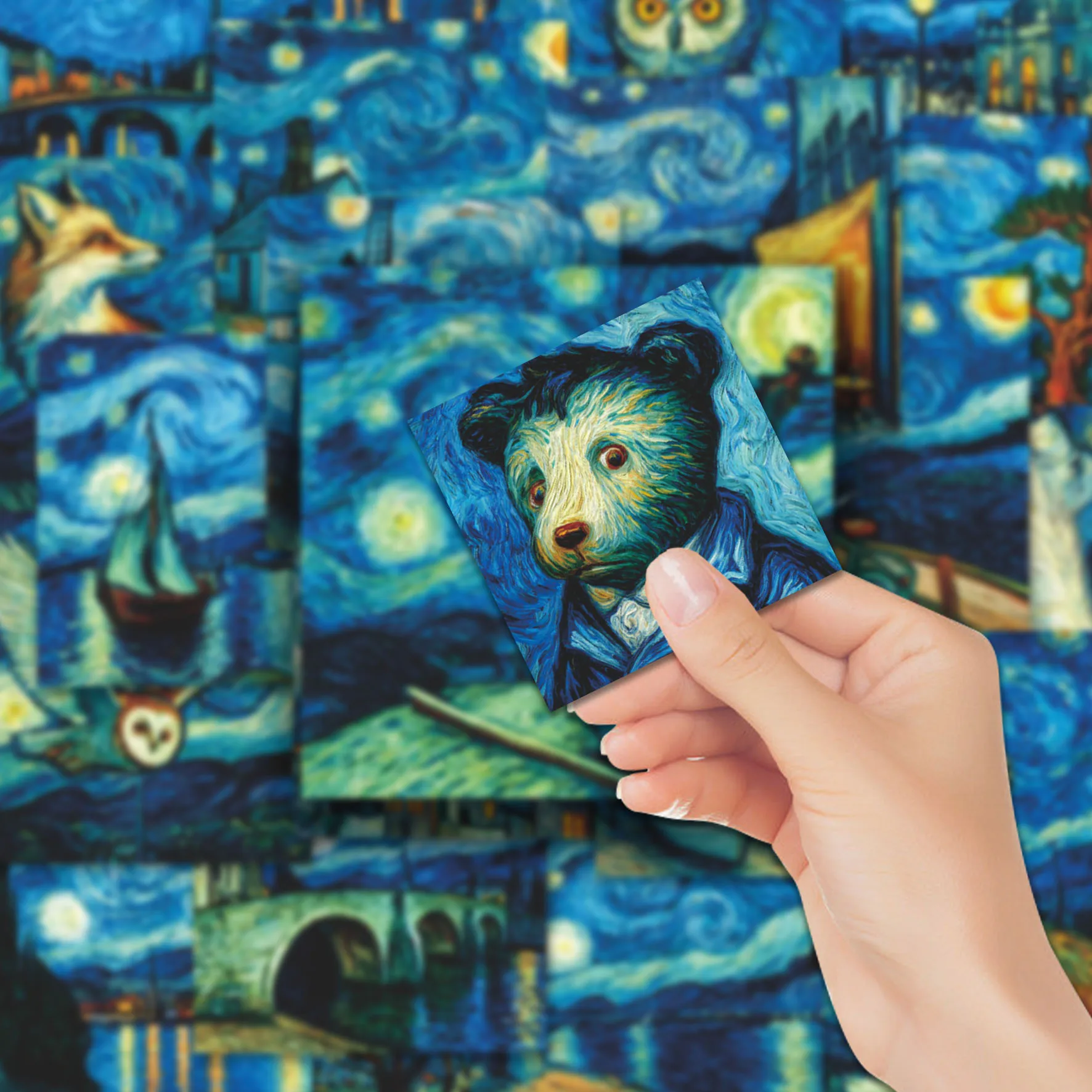 50pcs Oil Painting Art Stickers Pack, Waterproof Vinyl Decals for Laptop, Scrapbook & Phone, Ideal for Art & Aesthetic Fans