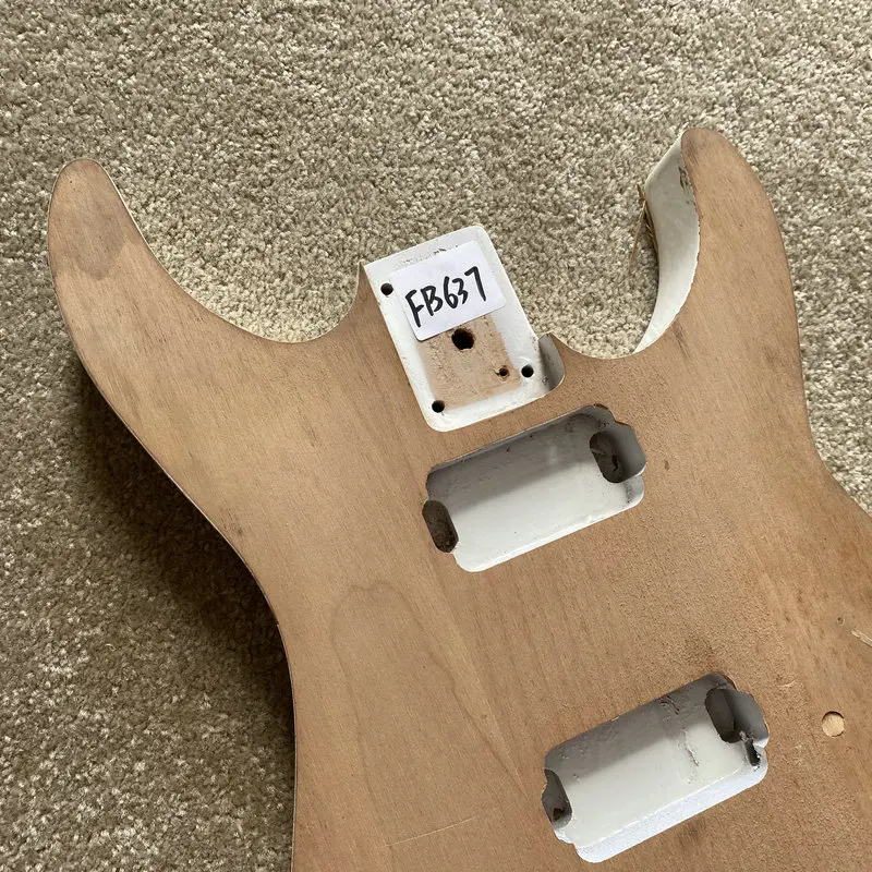 FB637  Solid Redwood Electric Guitar Body HH Pickups Tremolo Style  Bolt-on  For DIY Replacement Nature Color Wood Damage