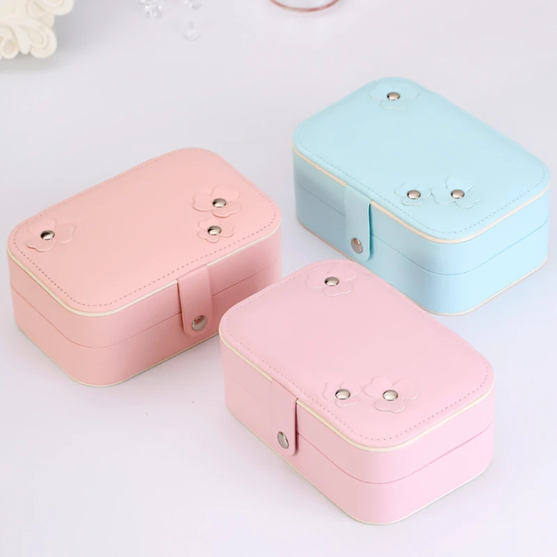 

Jewelry Box Contain Large Capacity Earrings Packing Box Necklace Earnail Box Earring Portable Dressing Case for Jewelry Gift Box