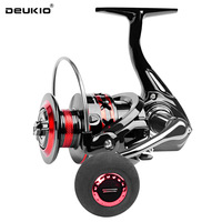 DEUKIO 2000-7000 Size Max Drag 12KG Red Black EVA Knob Spinning Reels Metal Spool Reel Fishing Reel for Saltwater Fishing