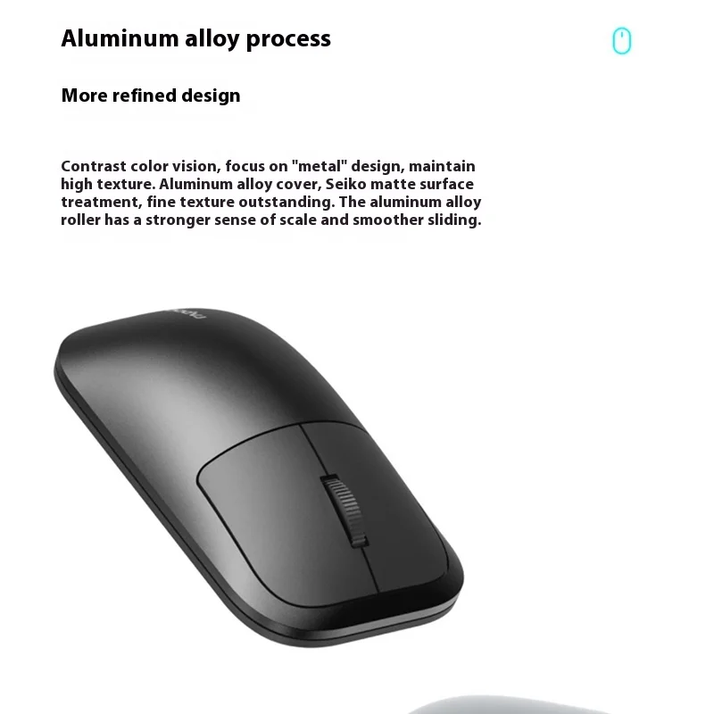 Rapoo M700g Wireless Mouse Aluminum Alloy Process Bluetooth Dual-Mode Lightweight Ergonomics Laptop Mini Silent Office Mouse