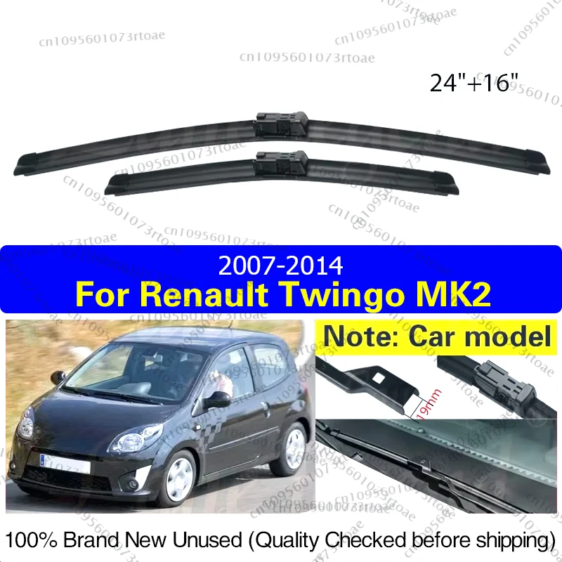 

Car Wiper Front Wiper Blades For Renault Twingo MK2 2007 - 2014 24"+16" Front Windscreen Wipers Auto Accessories 2008 2009 2010