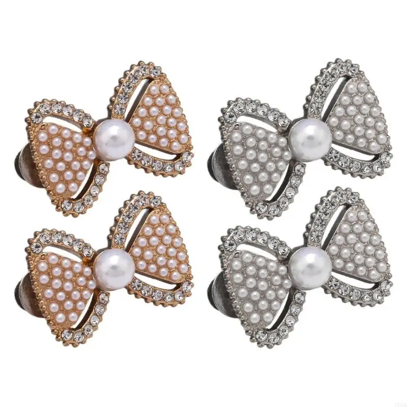 

Pants Waist Tightener Jeans Waist Buckles Pearls Bows Jeans Button Pins