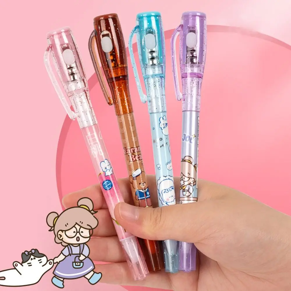 Mysteriously Disappearing Cute Invisible Marker With Small Light Gel Pen Invisible Ballpoint Pen Led UV Lamp Double Head