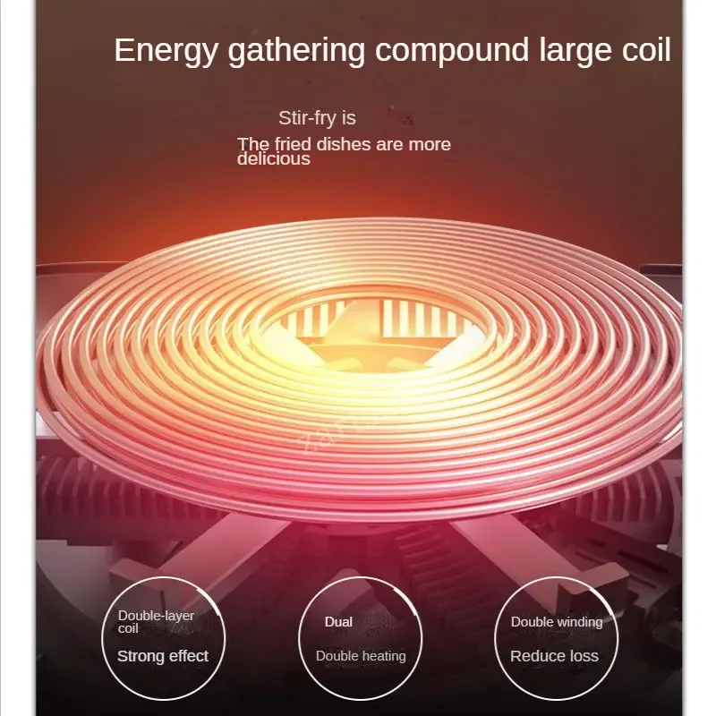 Caldera eléctrica de inducción de 220V, resistente al agua, 2200W, placa de cocina inteligente para freír