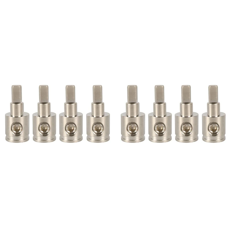 New-Amp Input Reducer 0 Gauge To 4 Gauge Wire Reducer Power/Ground GA Adapters Nickel Plated Brass 8PCS