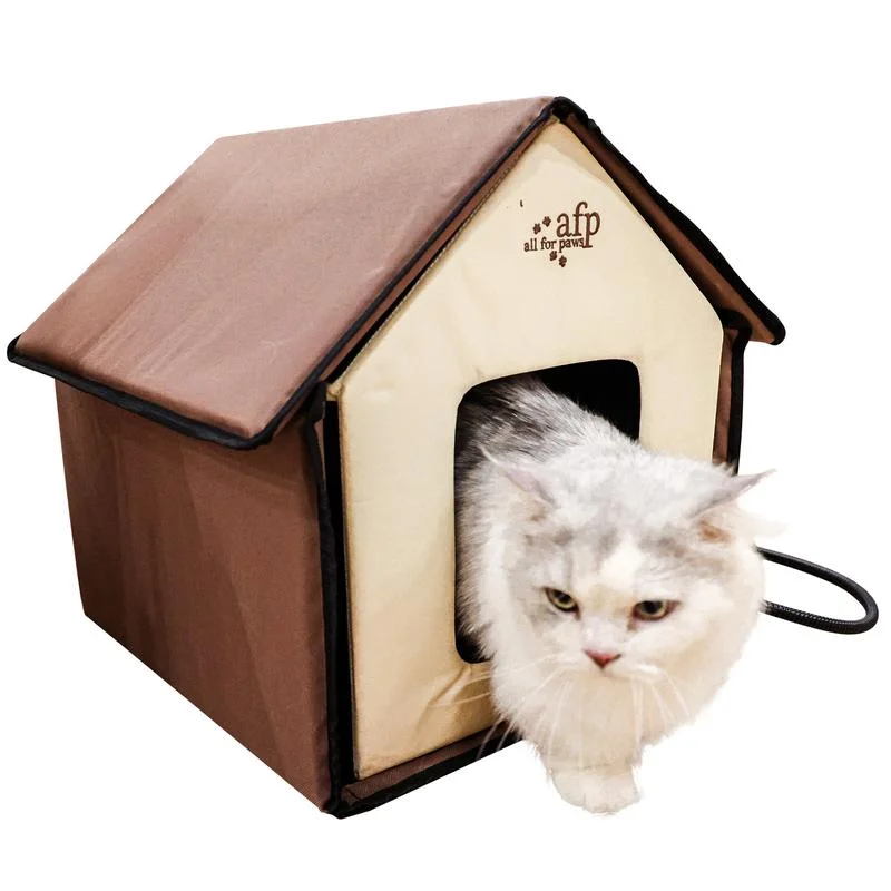 

Top Sale Heatable Pet Cat Winter Home Weather-Resistant Washable Cozy Warm Thermo Cat Shelter Portable Foldable Cat Soft Bed