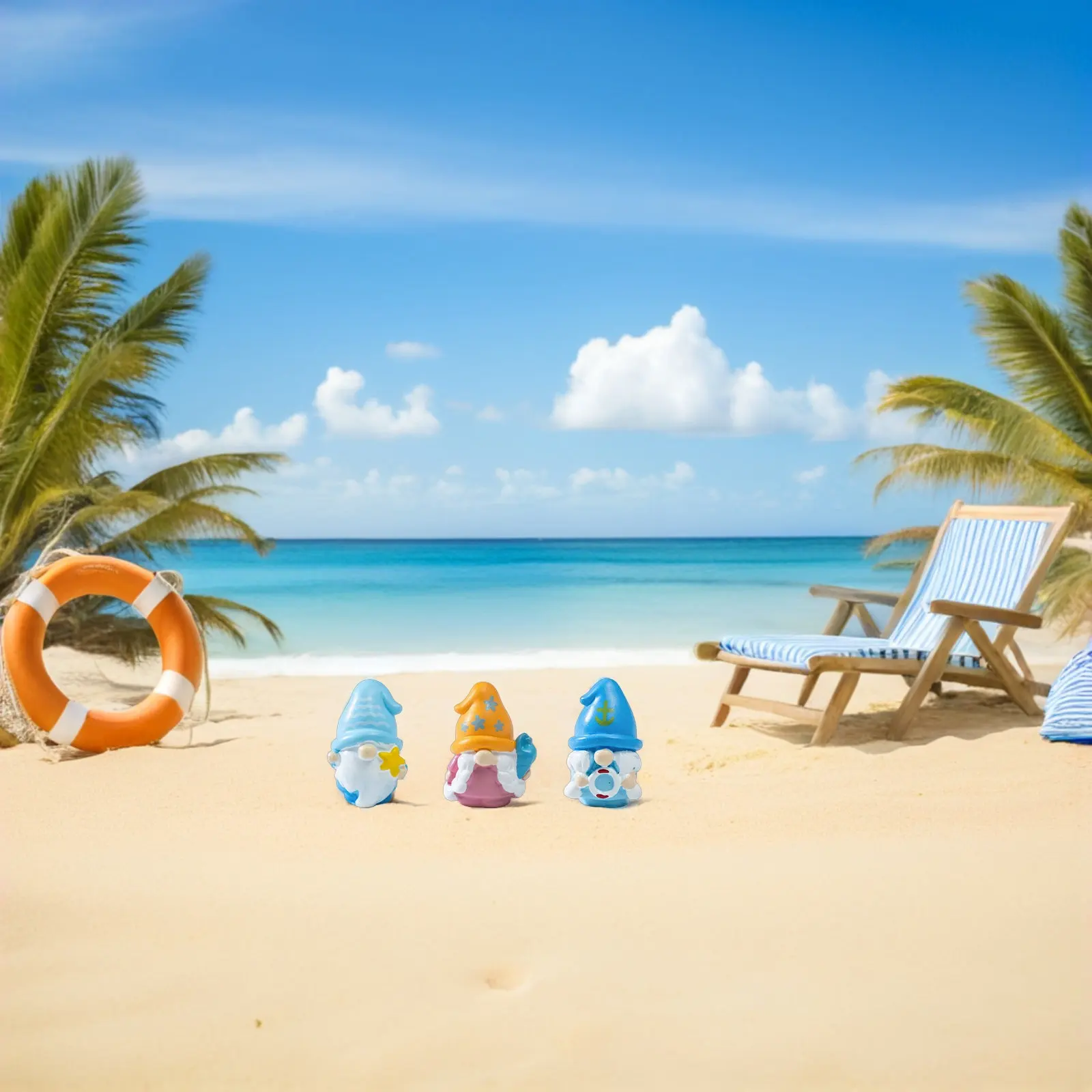 12Pcs Mini Gnomes Resin Dwarf Decor Set Beach Theme Garden Pool Party Tabletop Kitchen Landscape Statue Small view 2