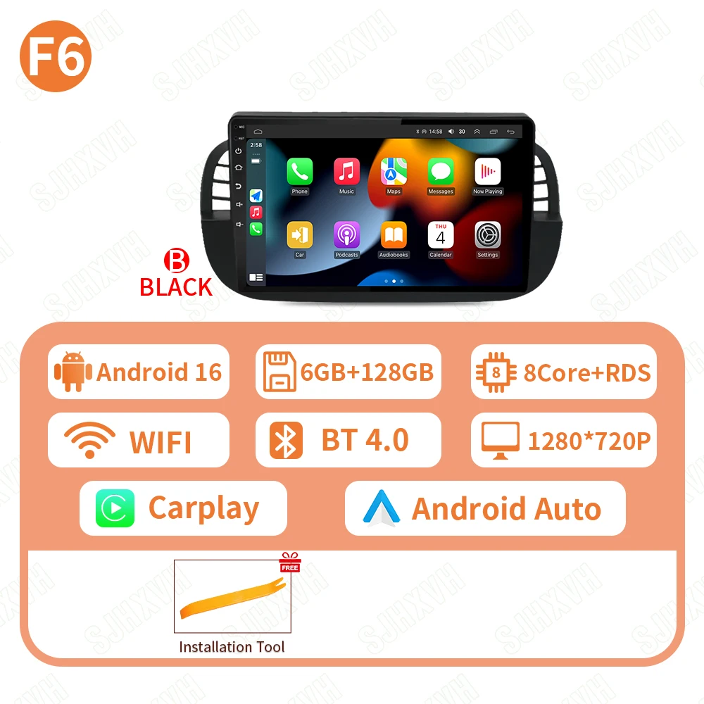 Auto DVD Android 16 Radio Stereo Voor Fiat 500 2007-2015 Auto Multimedia Speler GPS Navigatie Head Unit Hoge prestaties WIFI