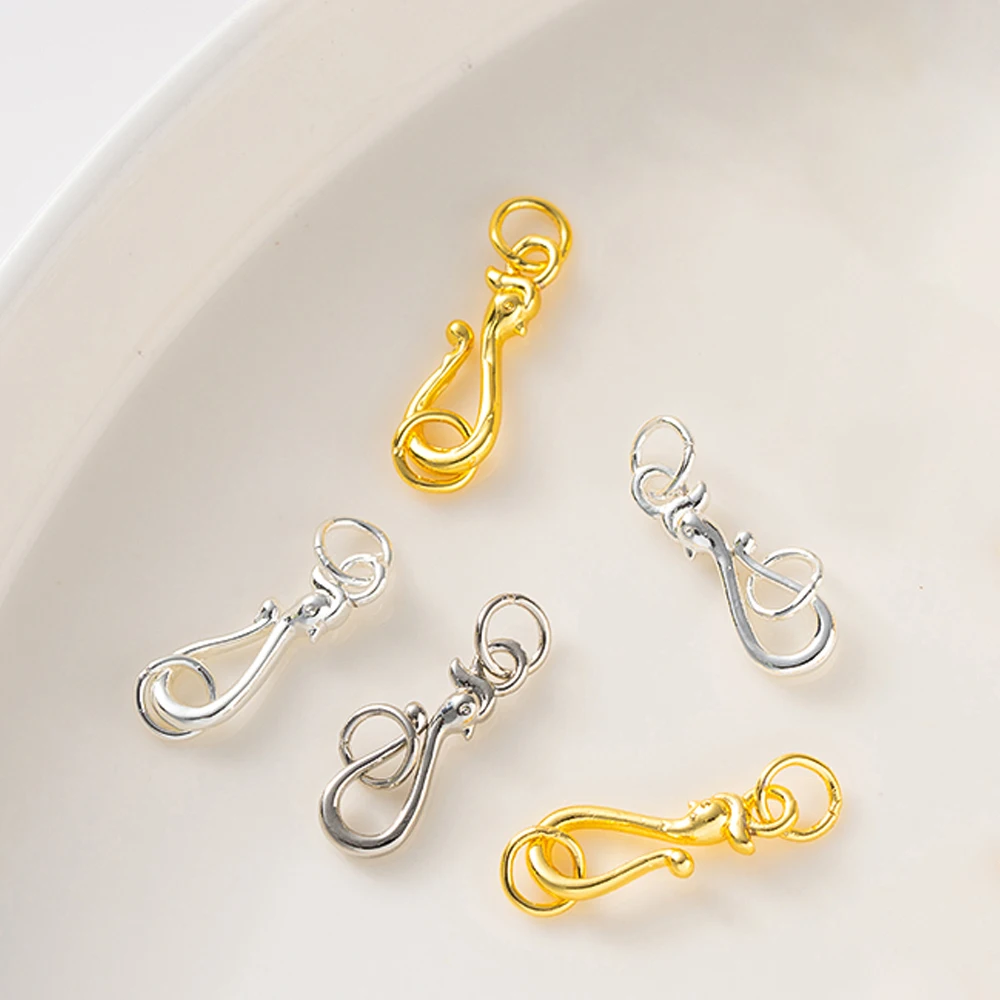 5 pz 18 K Placcato Oro Collana Catenacci Connettori Gancio con Anelli di Salto Per Il Braccialetto FAI DA TE Creazione di Gioielli Forniture Accessori Artigianato