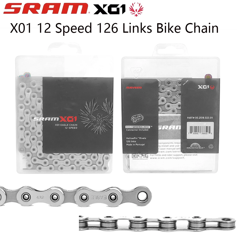 SRAM X01 12 Speed Bicycle Chain 126 Links Power Lock Chain For MTB Road Bike Original Riding Accessories