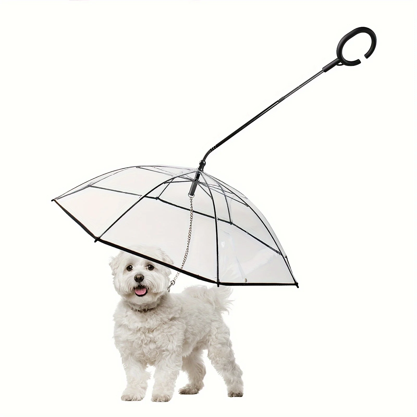 

Transparent Adjustable Angle Folding Pet Umbrella withCHandle DogUmbrellaforSmall BreedEasyto Fold And Carry Pet Care Accessory
