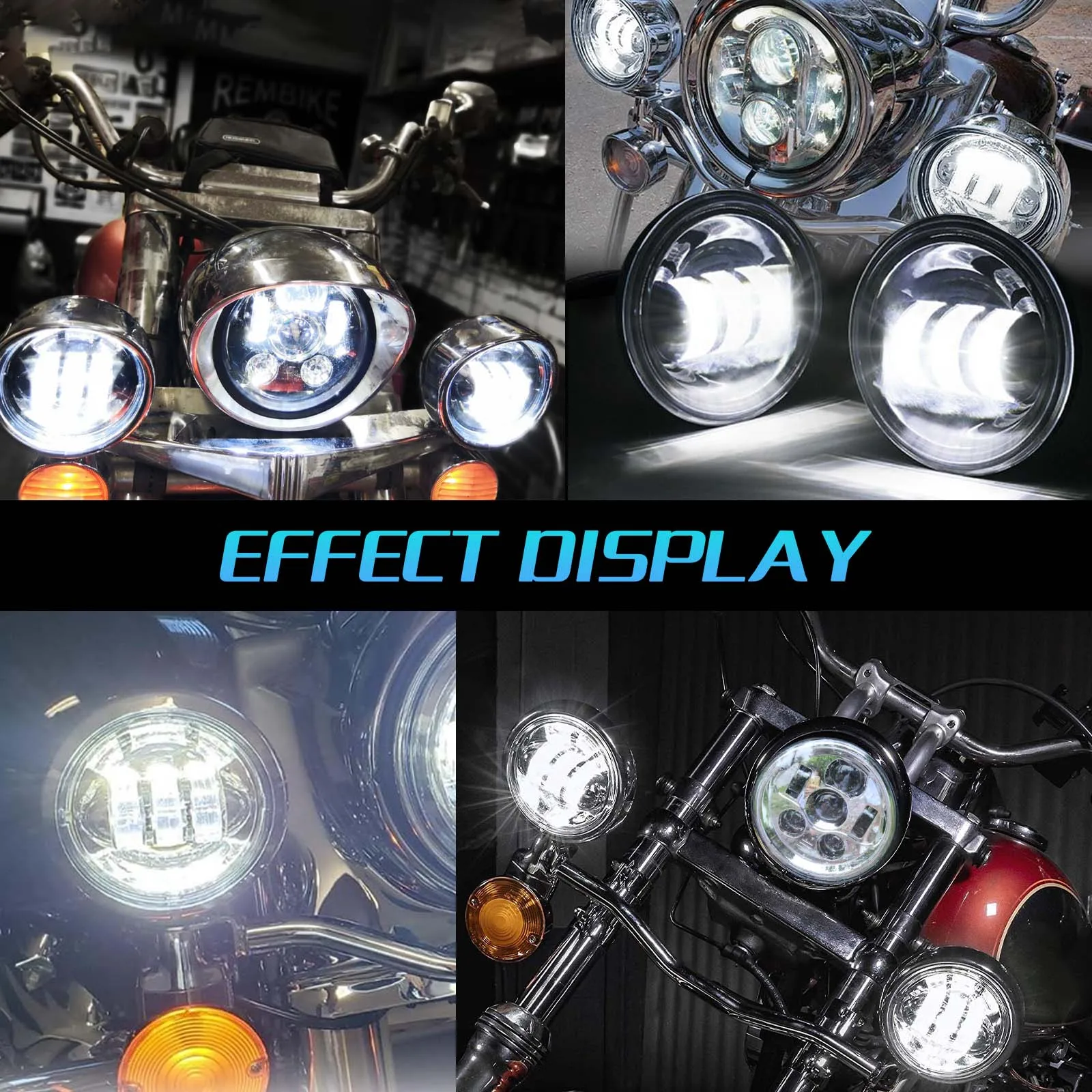 

Кронштейн для крепления светодиодной противотуманной фары 4,5 дюйма, кольцо «ангельские глазки» DRL, дополнительная фара для мотоцикла Road King