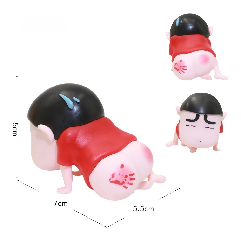 

5cm Kawaii Anime Crayon Shin Chan Swollen Buttocks Figurine PVC Model Doll Desktop Decorations Cartoon Cute Ornament Kids Gift