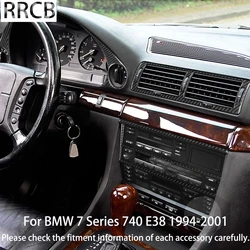 Voor BMW 740 E38 7-serie Accessoires Interieur 1994-2001 Snelheidsmeter Dashboard Outlet Deur Hoorn Koolstofvezel Cover Stickers Trim