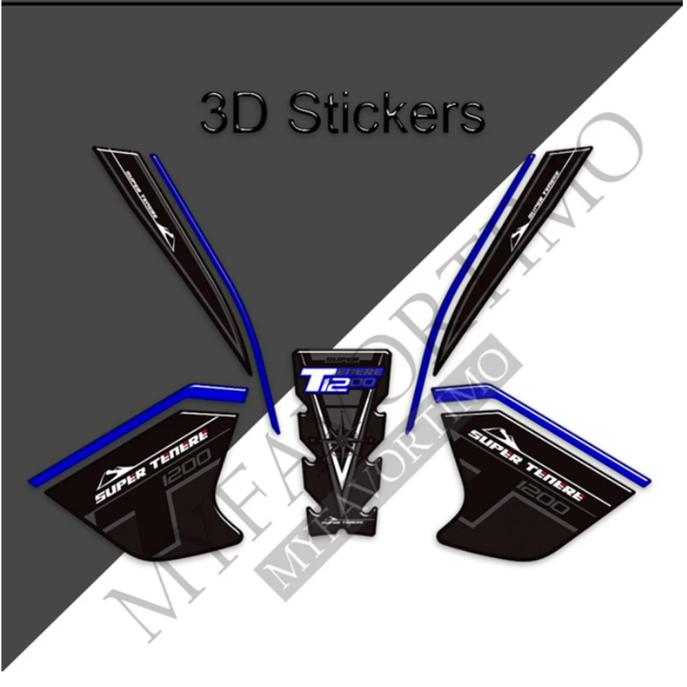 For Yamaha Super Tenere XT1200X XT1200ZE XT 1200 Z ZE ES XTZ XTZ1200E Gas Fuel Oil Kit Knee Fish Stickers Decals Tank Pad