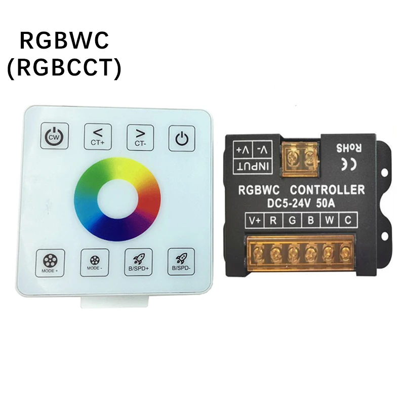 86Touch Panel Remote Control Single Color/CCT/RGB/RGBWW/RGBWC(RGB+CCT) LED Strip Controller wireless RF Switch Dimmer DC5V12V24V