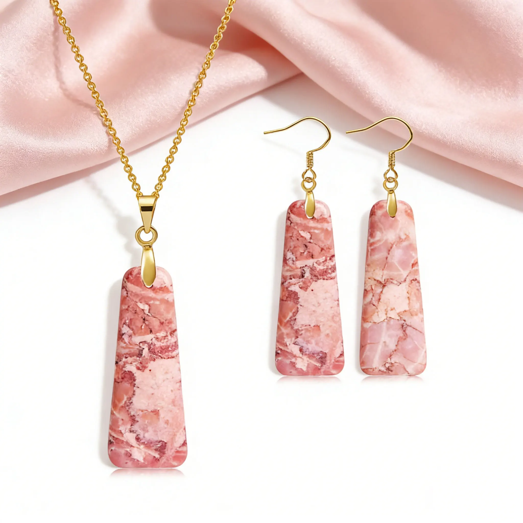Bohemian Imperial Turquoise Earrings Necklace Set Women's Trendy Natural Stone Jewelry Luxury High-End Gemstone Jewelry Set