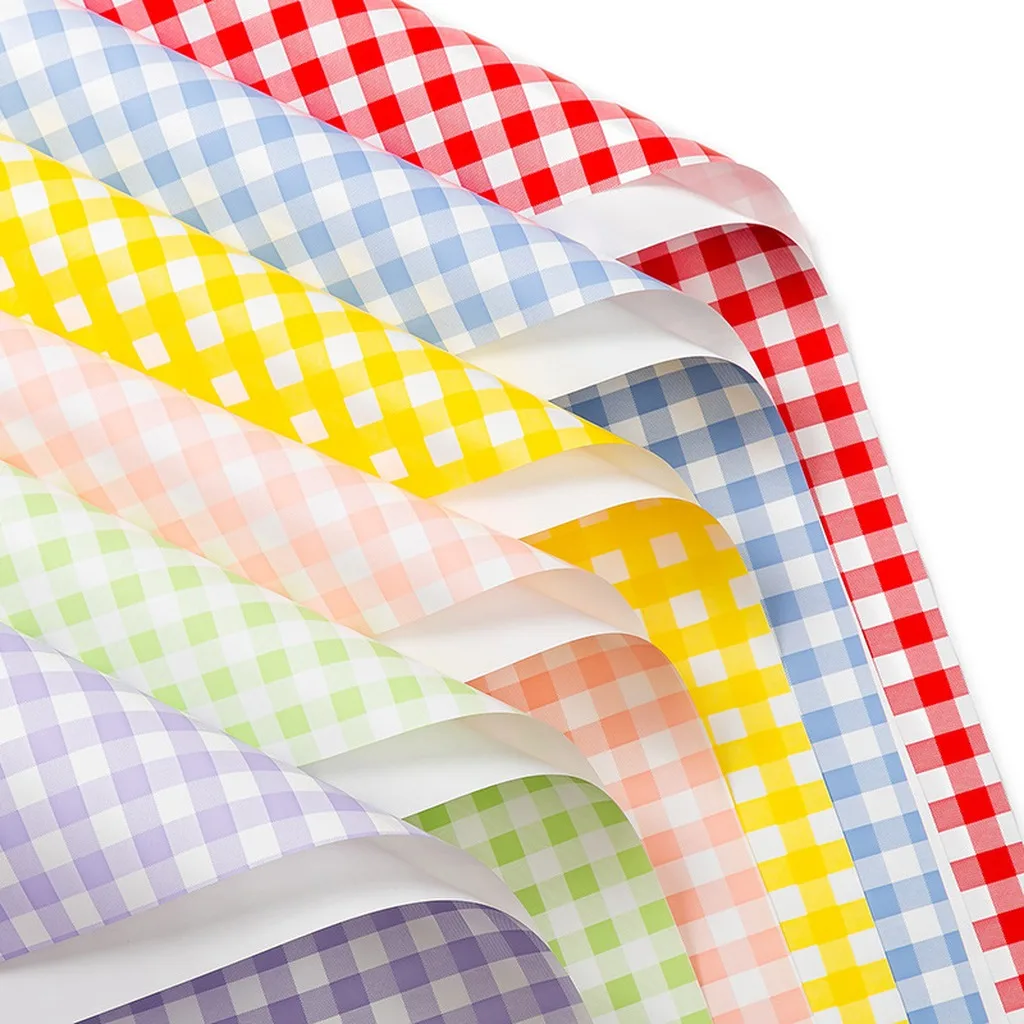 20 Sheets Classic Plaid Pattern Gift Wrapping Paper Scrapbooking Supplies Craft Paper 58×58cm Flower Bouquet Packaging Paper