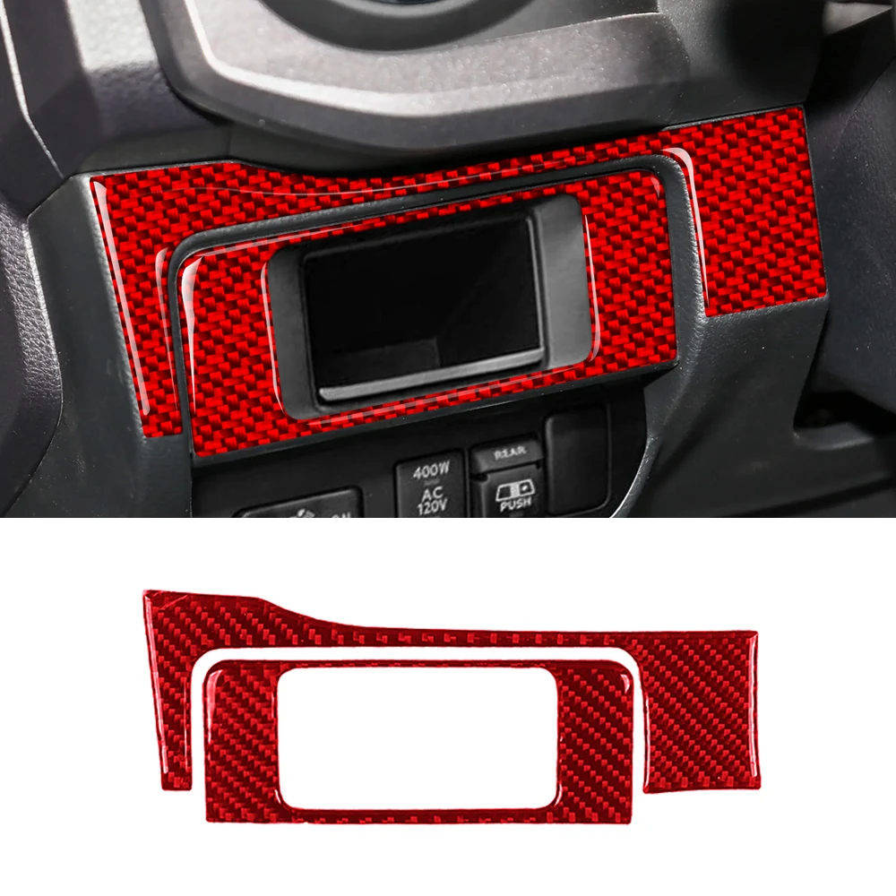 Car Interior Carbon Fiber Headlight Switch Button Panel Cover Trim Sticker for Toyota Tacoma  2016 2017 2018 2019 2020 2021