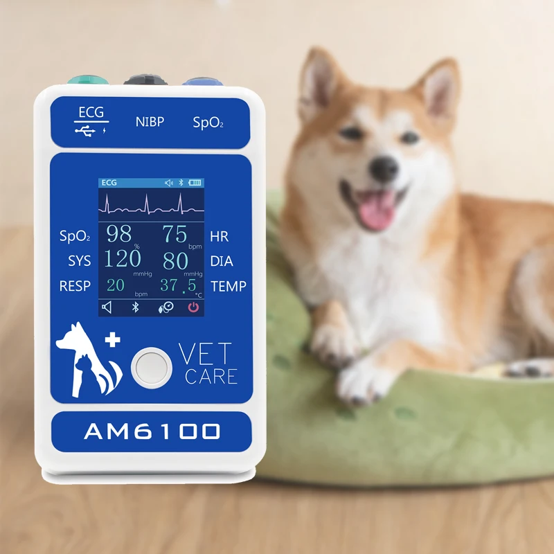 Multi-parameter Portable Veterinary Signs  2.4-inch Color TFT LCD, Bluetooth 3.0 BLE 4.0 1800mAh