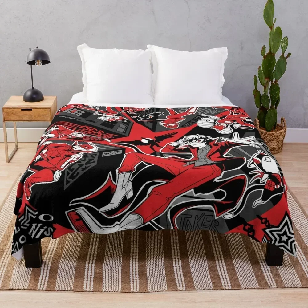 

Take Your Heart - Persona 5 Throw Blanket Hair Sofa Throw Retros Dorm Room Essentials fluffy Blankets