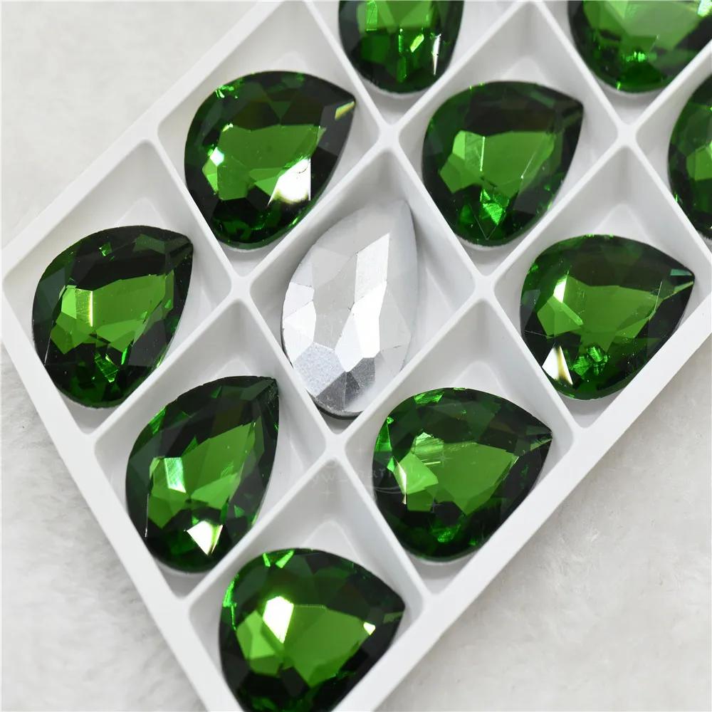 Großhandel Glitzer Strass Glasperlen Pointback Tropfen Kristallsteine machen Kunsthandwerk Juwelen Dekoration Diamanten Handarbeiten