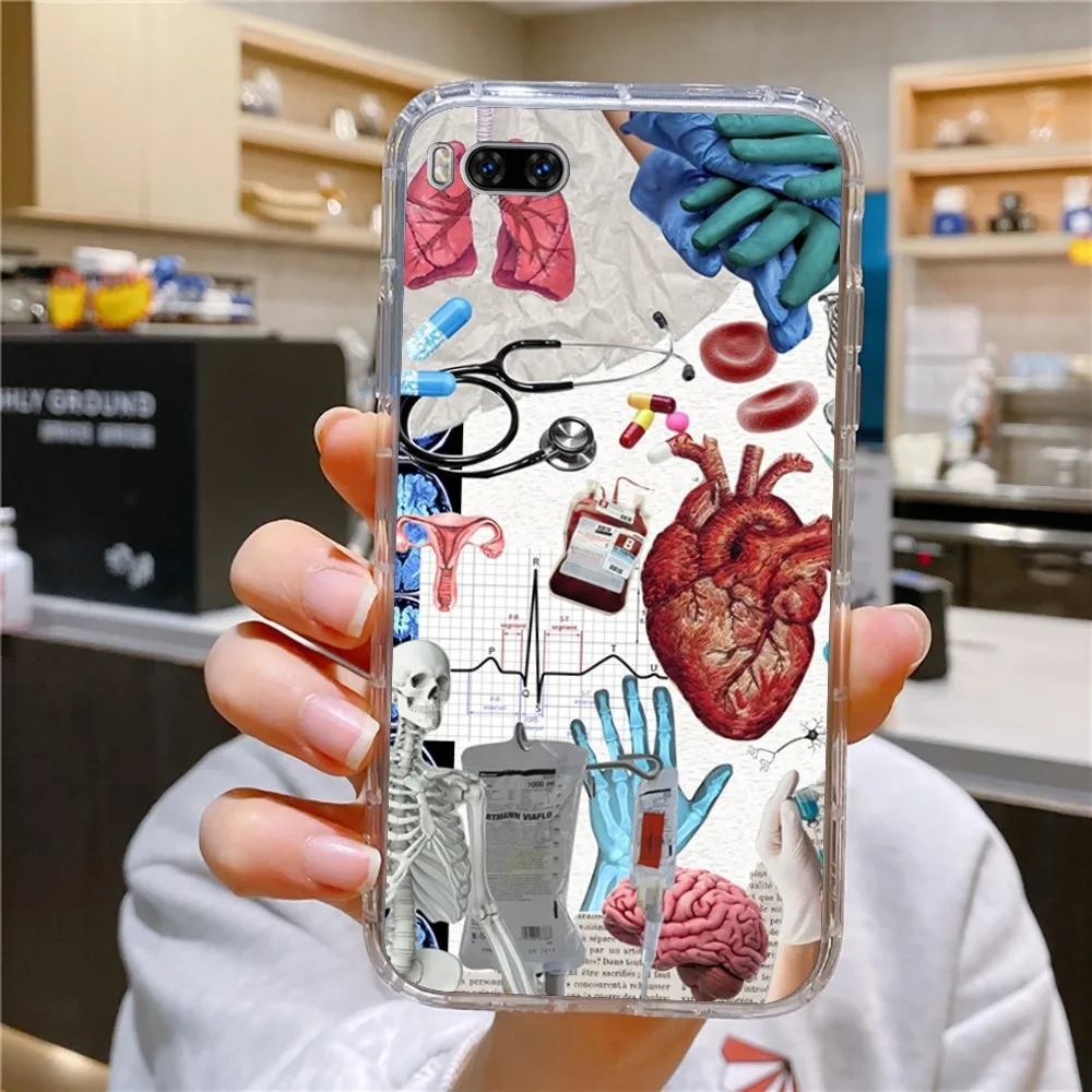 Medical Human Anatomy Phone Case For Huawei Mate P10 P20 P30 P40 P50 Smart Z Honor 50 60 70 Pro Lite Transparent Case