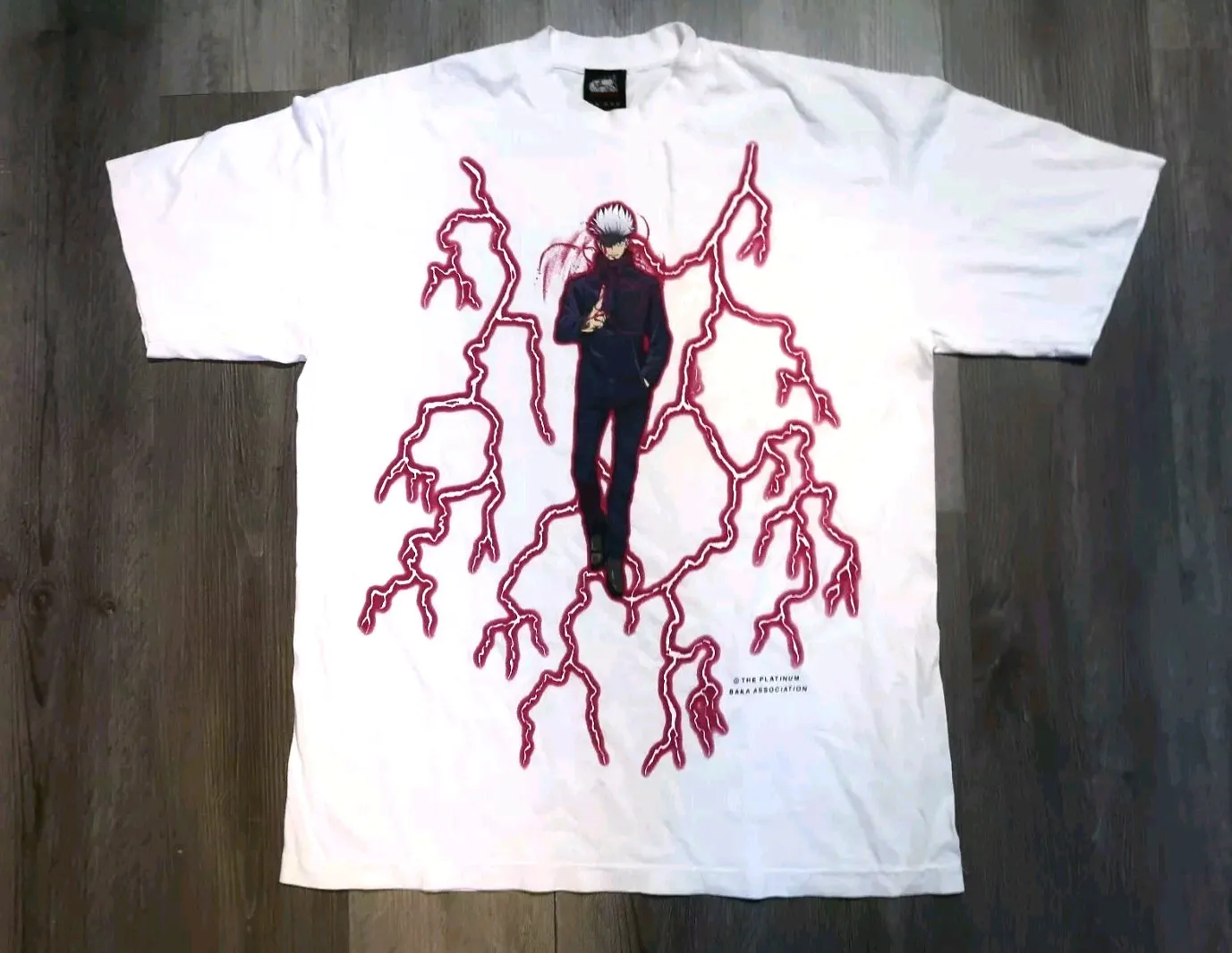 Julongsu kaisen platina baka satoru gojo pbt tamanho masculino grande anime t camisa aop novos presentes roupas de grife