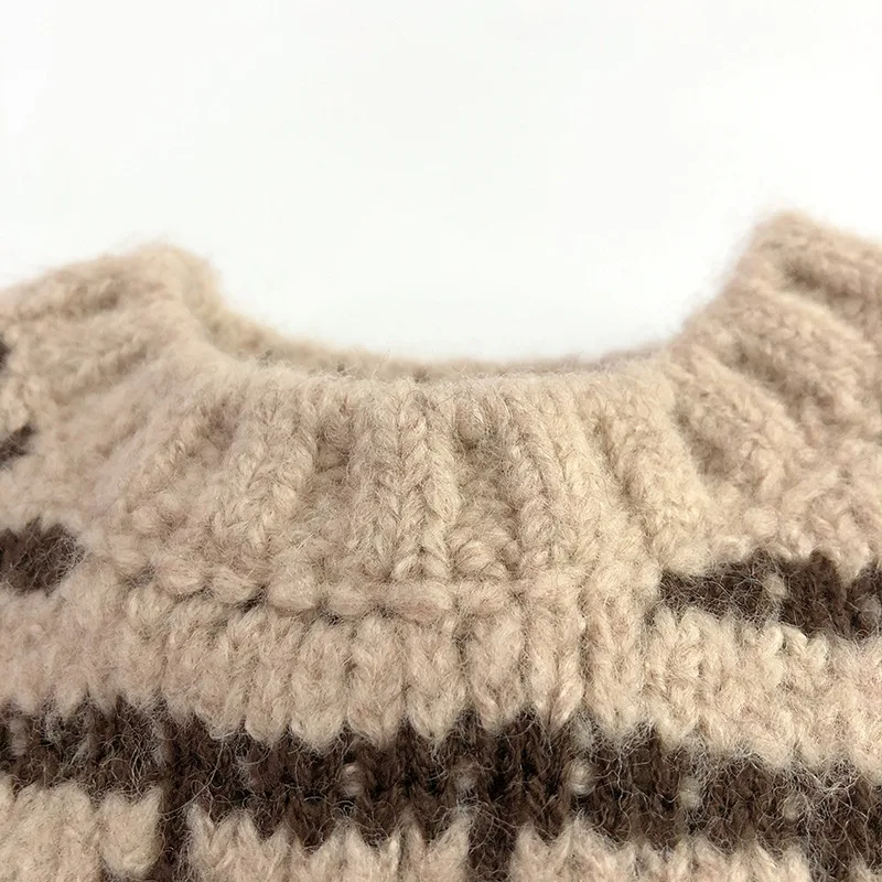 Autumn Winter Children Fashion Sweater Waistcoat Baby Knitwear Kid Boy Knit Wave Striped Tops Girl Infant Cotton Pullover Vest