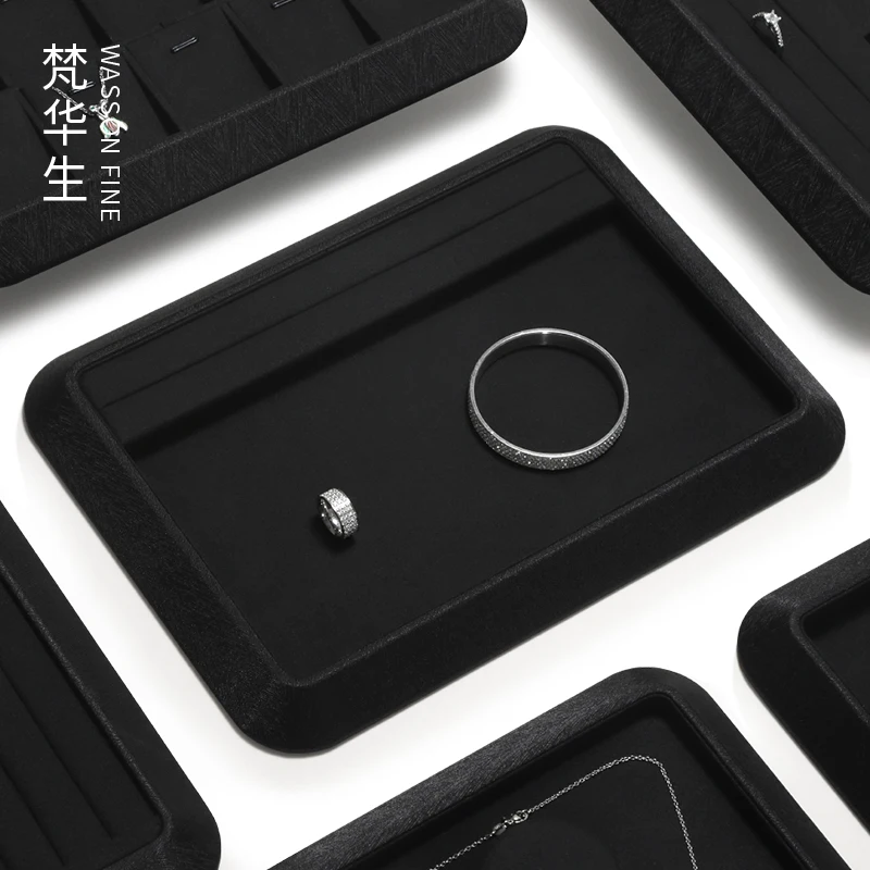 High end jewelry display tray, ring, necklace, bracelet, viewing tray, black jewelry storage tray