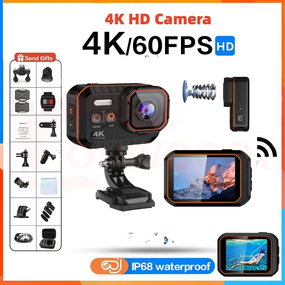 4k HD Motion Kamera Wifi Outdoor Sport tief wasserdicht 60fps 170 ° Weitwinkel Action Cam Bike Motorrad Körper Camcorder LED-Bildschirm