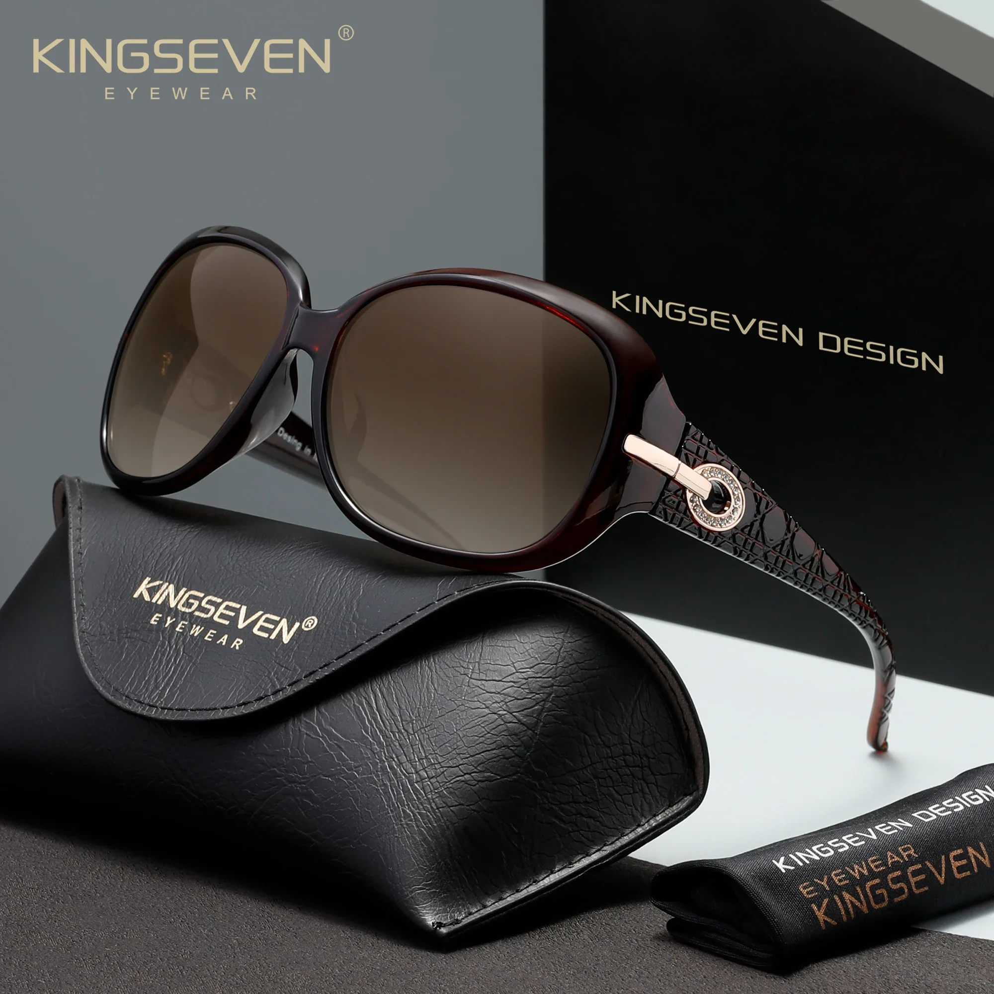 KINGSEVEN Unisex-Sonnenbrille mit Schmetterlingsdesign, Großrahmig, Modisch, Luxuriös, Polarisiert, UV400-Schutz, für Outdoor-Aktivitäten und Autofahren, Casual-Brillen