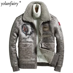 Faux Sheep Shearling Jackets for Men 2023 Winter New Clothes Men's Particle Real Lamb Fur Coat Male Thickened Warm Clothing FCY