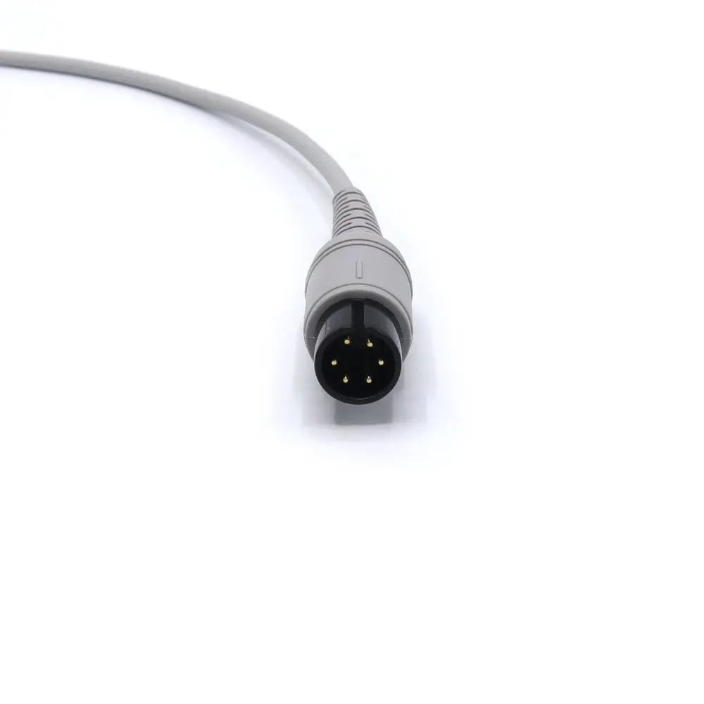 AAMI Compatible 3 Lead ECG Cable AHA Fixed Clip 6 Pins