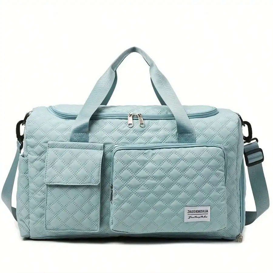 Large Capacity Waterproof Expandable Travel Duffel Bag with Shoe Compartment Multi Pocket Gym Yoga Weekender Carry On Women