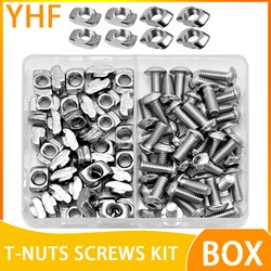 2020 3030 Series T-Nut Screw and Kit T Track Nut for Aluminum Extrusion T Slot Nut M3 M4 M5 M6 Hexagon Socket Bolt T Sliding Nut