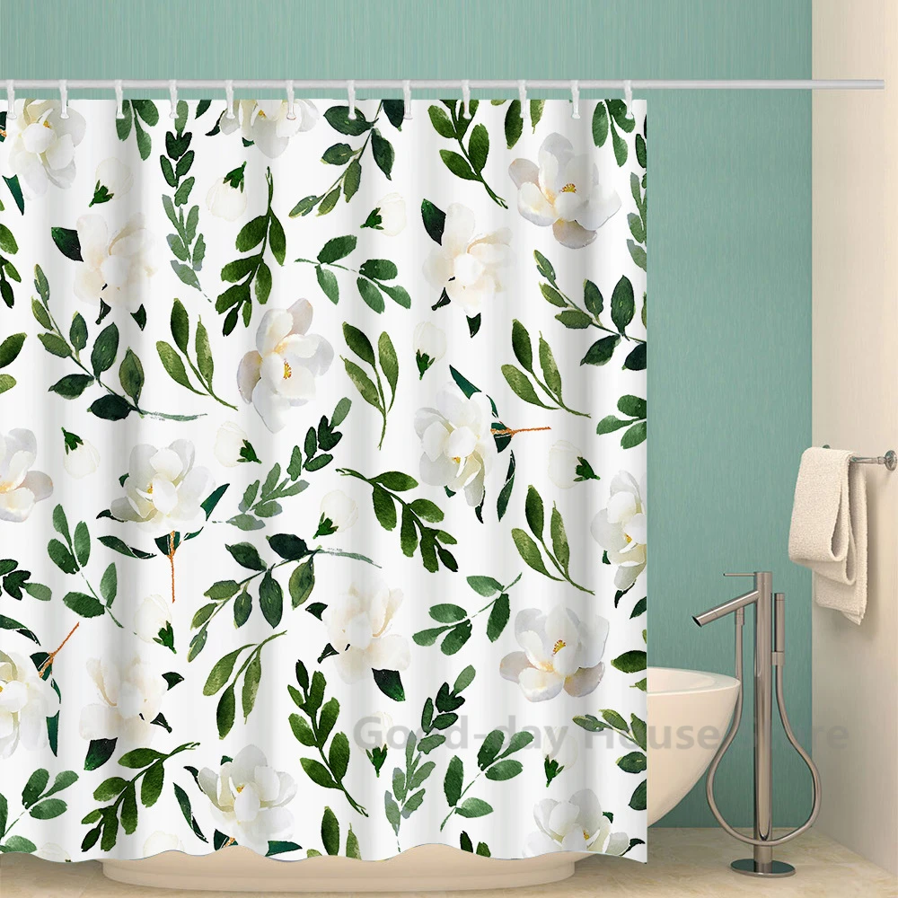 Fresh Style Flower Shower Curtain Waterproof Bath Home Decoration Polyester Fabric Bathroom Curtains Toilet Cortinas De Ducha