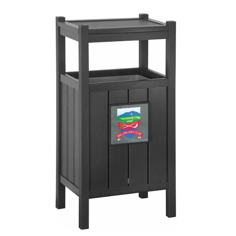 Customized Outdoor Side Load Garbage Can 40L High Capacity Golf Waste Bin