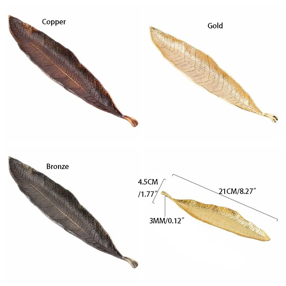 Creative Handmade Leaf Incense Tray Antique Zinc Alloy Incense Holder Leaf Design Vertical Incense Rack Zen