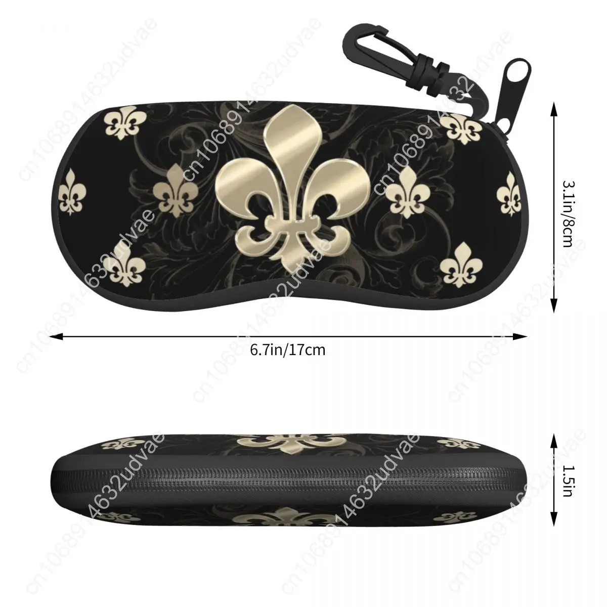 Fleur De Lys Sunglasses Soft Case Neoprene Zipper Lily Flower Shell Eyeglass Case Custom Protective Box For Glasses