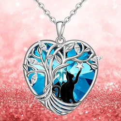 Fashionable and Creative Love Tree Cat Necklace as a Jewelry Gift for Women's Festivals and Religious Anniversaries