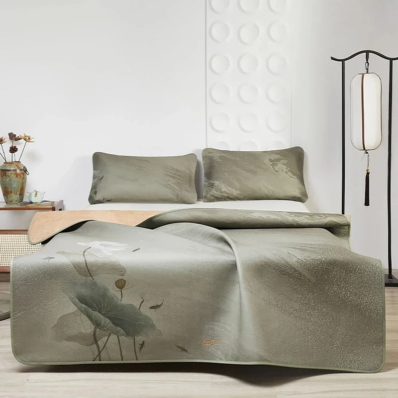 cowhide mat, first layer buffalo leather, pure leather mat, natural high-end soft mat, three-piece thickened set