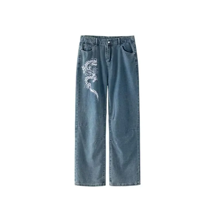 2024 ropa y2k streetwear drachens tickerei sommer neue jeans hose für männer kleidung gerade luxus denim hose pantalon homme – Detail 17