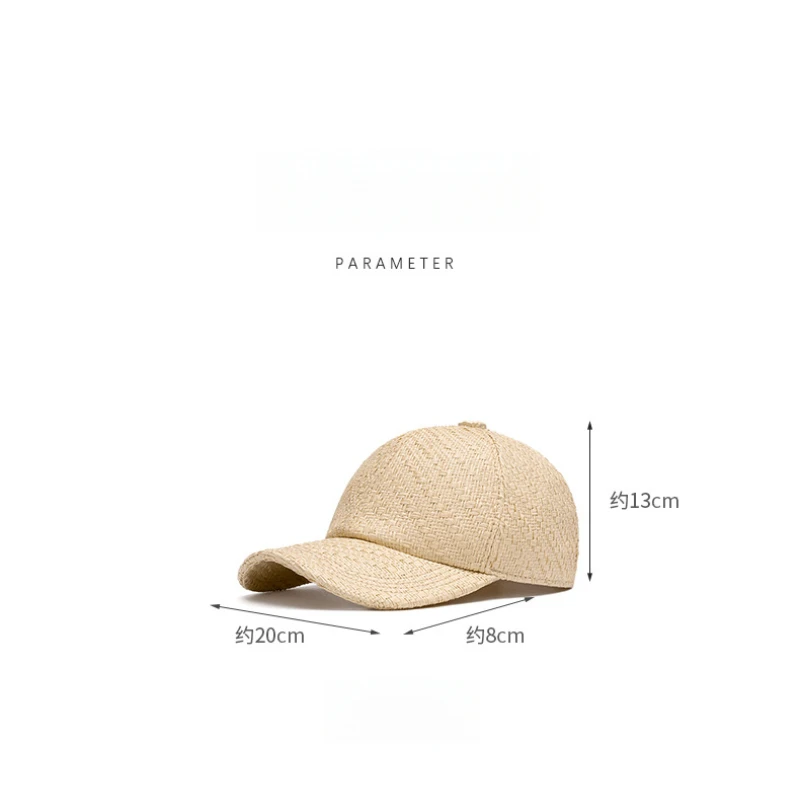 Spring Summer Unisex Baseball Cap Breathable Straw Material with Woven Craft Pixel Pattern Adjustable 56-61cm