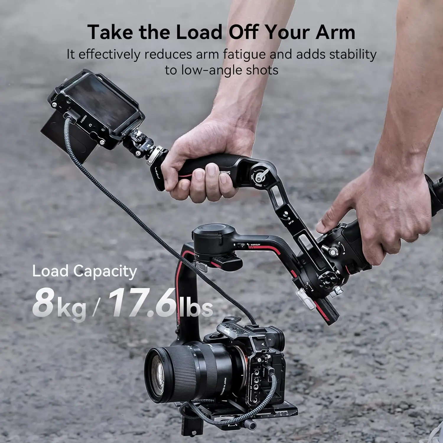 Maniglia per imbracatura cardanica con impugnatura regolabile SmallRig per stabilizzatore RS3 Mini, RS3, RS3 Pro, RS2, RSC2 - 3028D