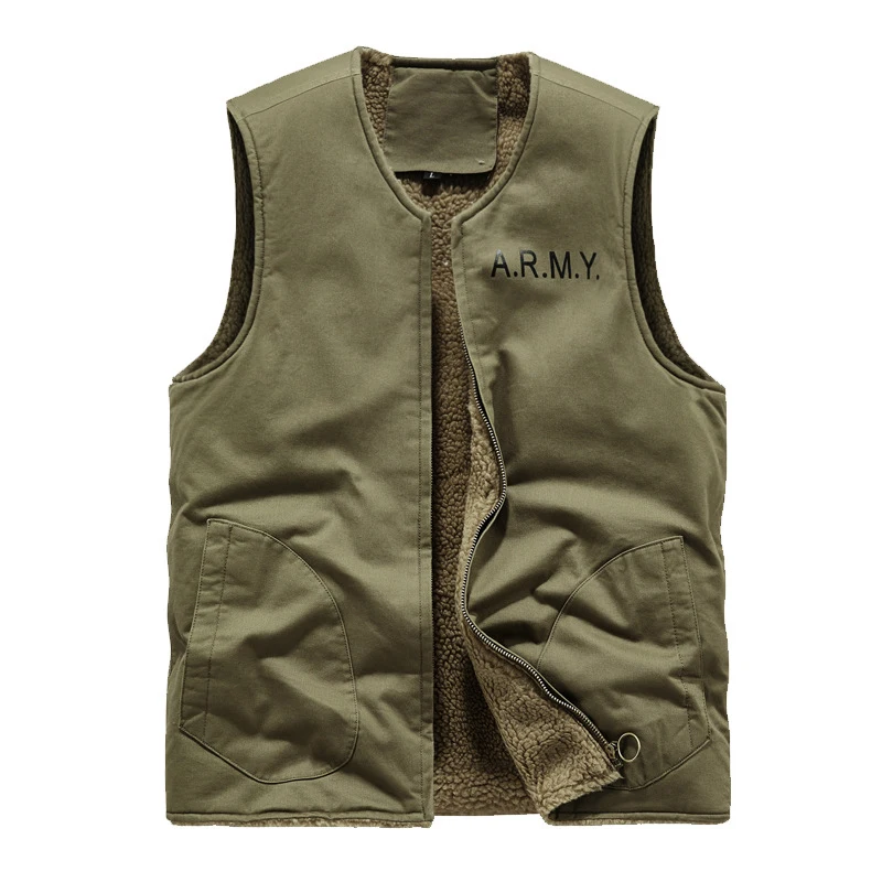 Winter Men's Fleece Warm Padded Vests Men Cotton Thermal Army Tactical Waistcoats Men Climbing Windbreaker Sleeveless Jackets